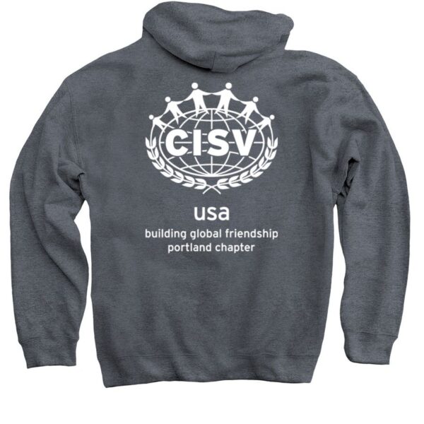 CISV Portland Logo Pullover Hoodie - Charcoal - Image 2