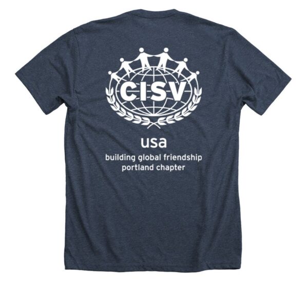 CISV Portland Logo Unisex Tee - Midnight Navy - Image 2